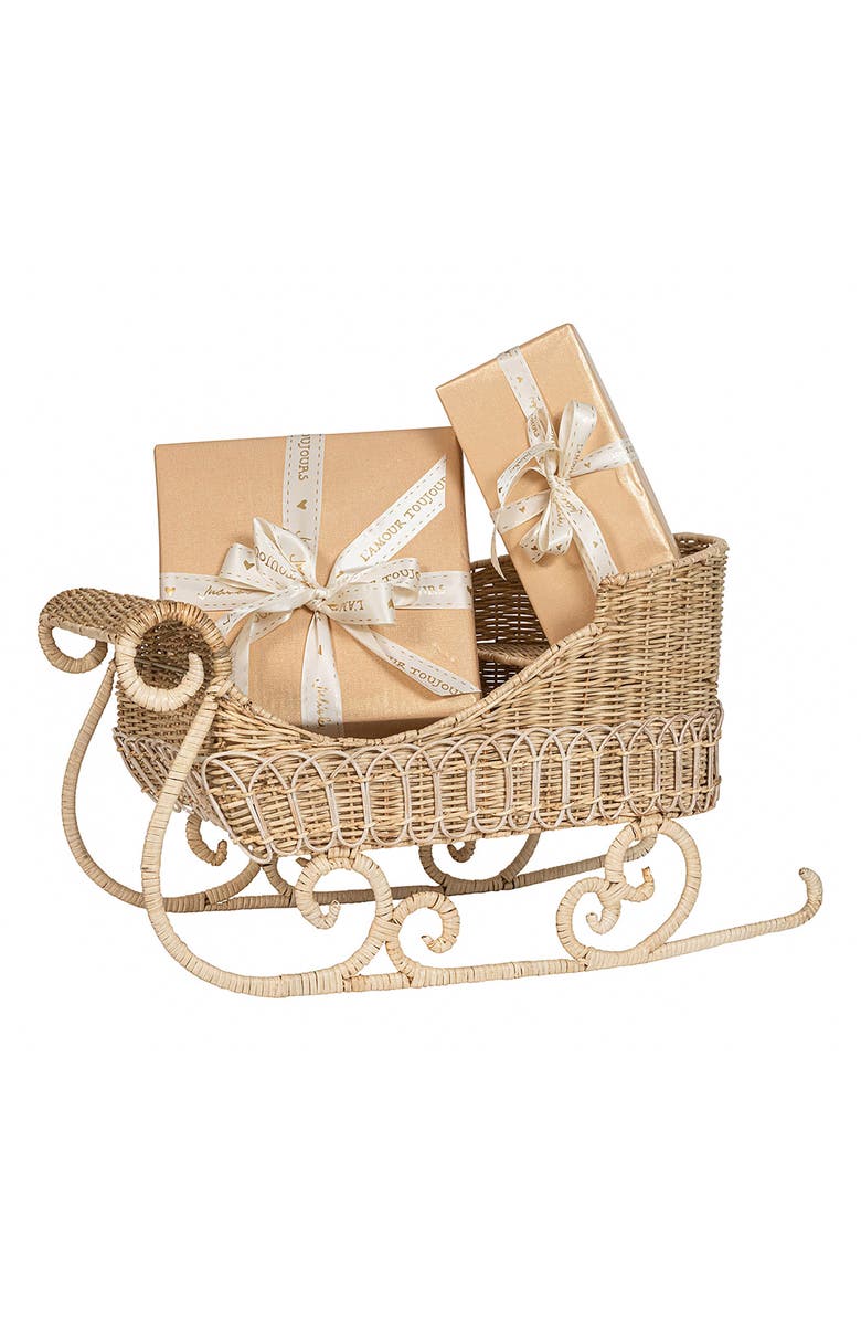 Juliska Provence Rattan Sleigh, Alternate, color, Whitewash