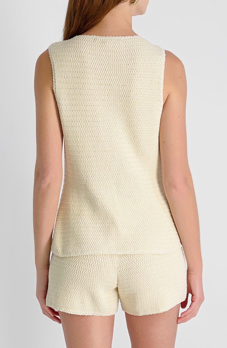 French Connection Mozart Textured Stitch Cotton Sweater Tank, Alternate, color, Ecru