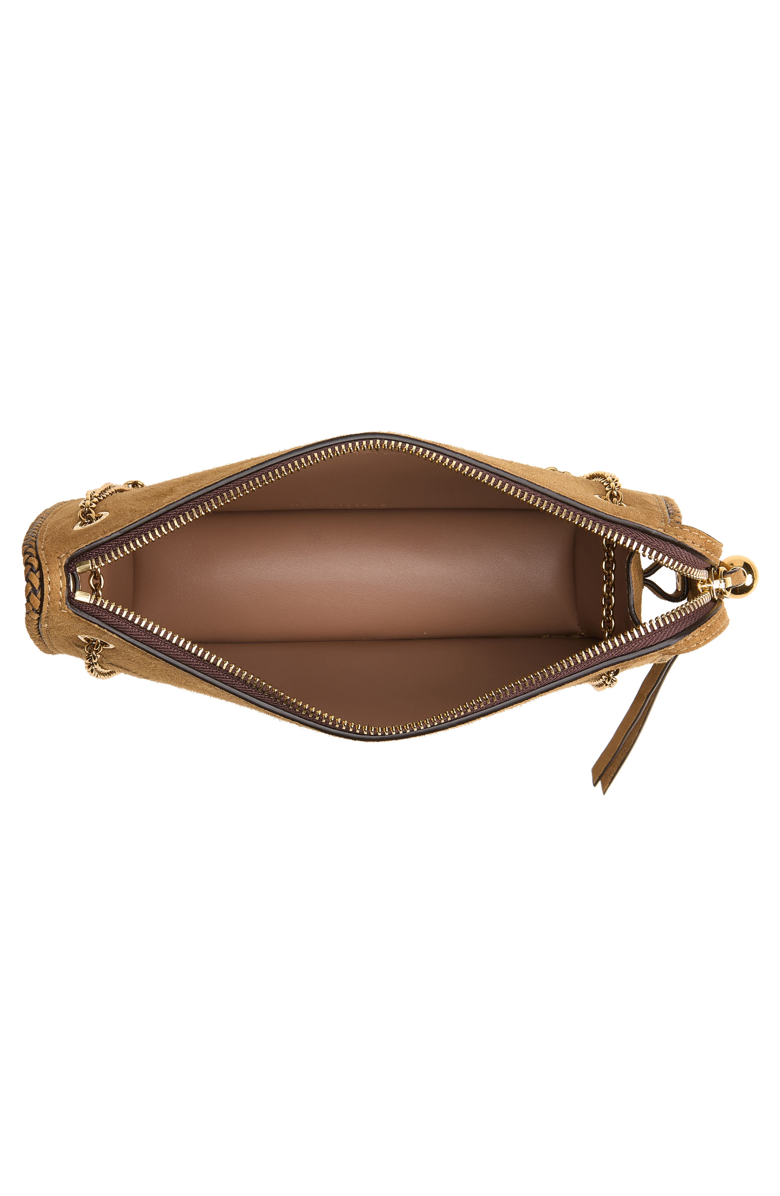 Patch Suede Crossbody Clutch, Alternate, color, OCHRE