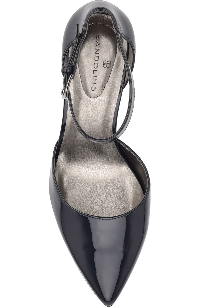 Bandolino Ginata Pointed Toe Ankle Strap Pump, Alternate, color, Navy Patent