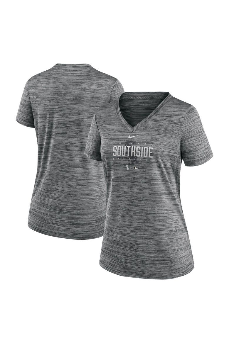 Women's Nike  Gray Chicago White Sox City Connect Velocity Practice Performance V-Neck T-Shirt, Main, color, Gray