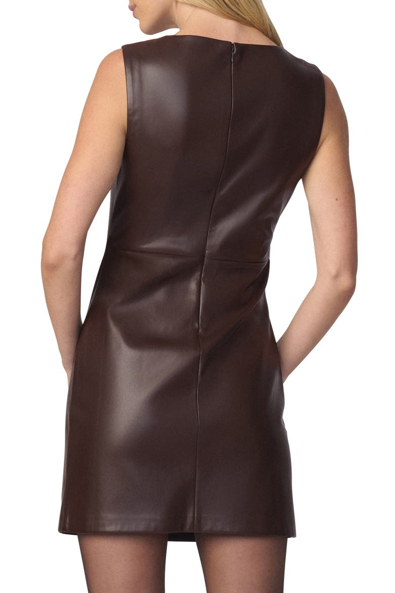 The Meg Faux Leather Minidress, Alternate, color, DARK CHOCOLATE