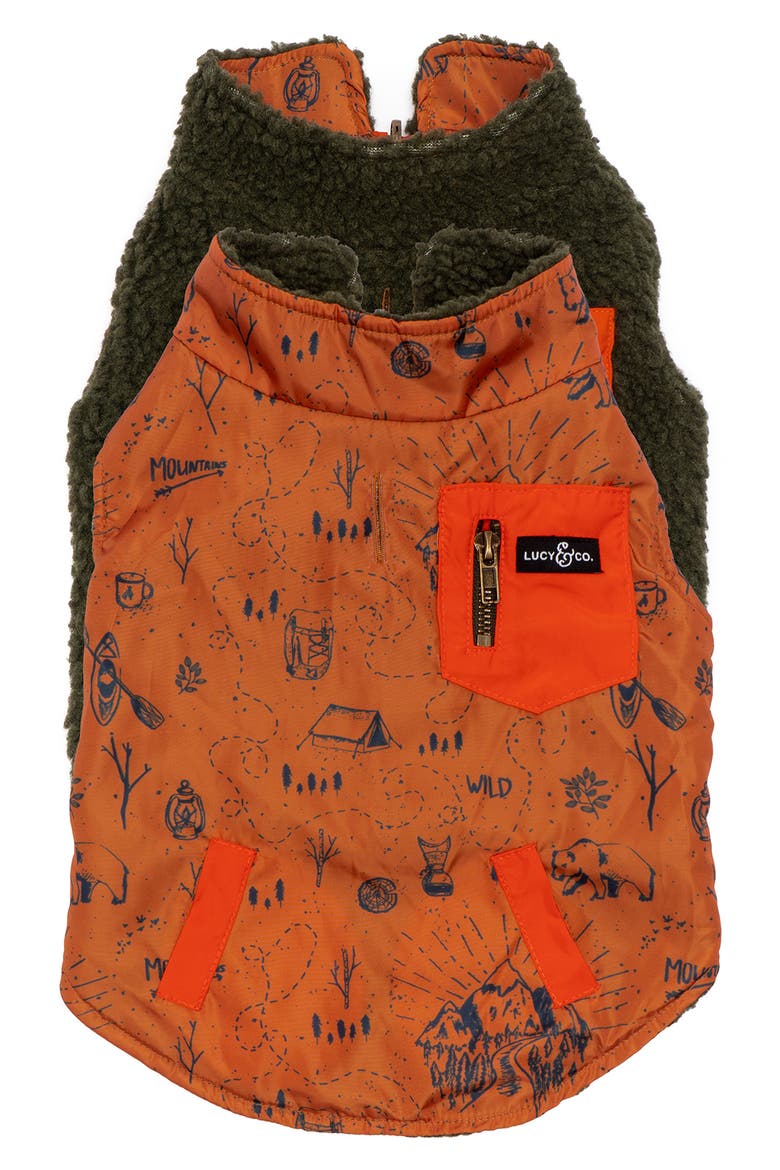 Reversible Teddy Fleece Dog Vest, Main, color, BIG BEAR