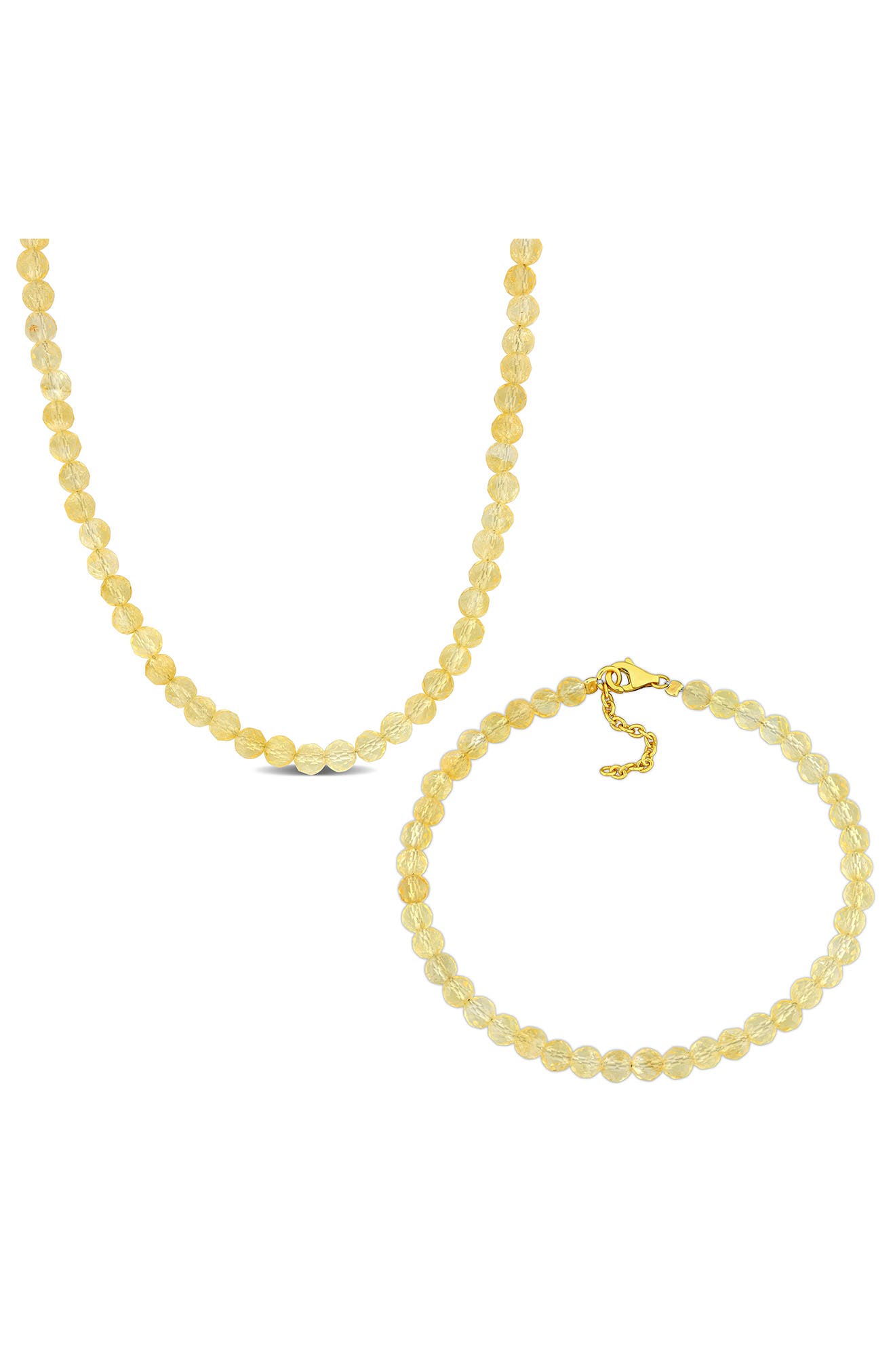 DELMAR Citrine Beaded Necklace & Bracelet Set