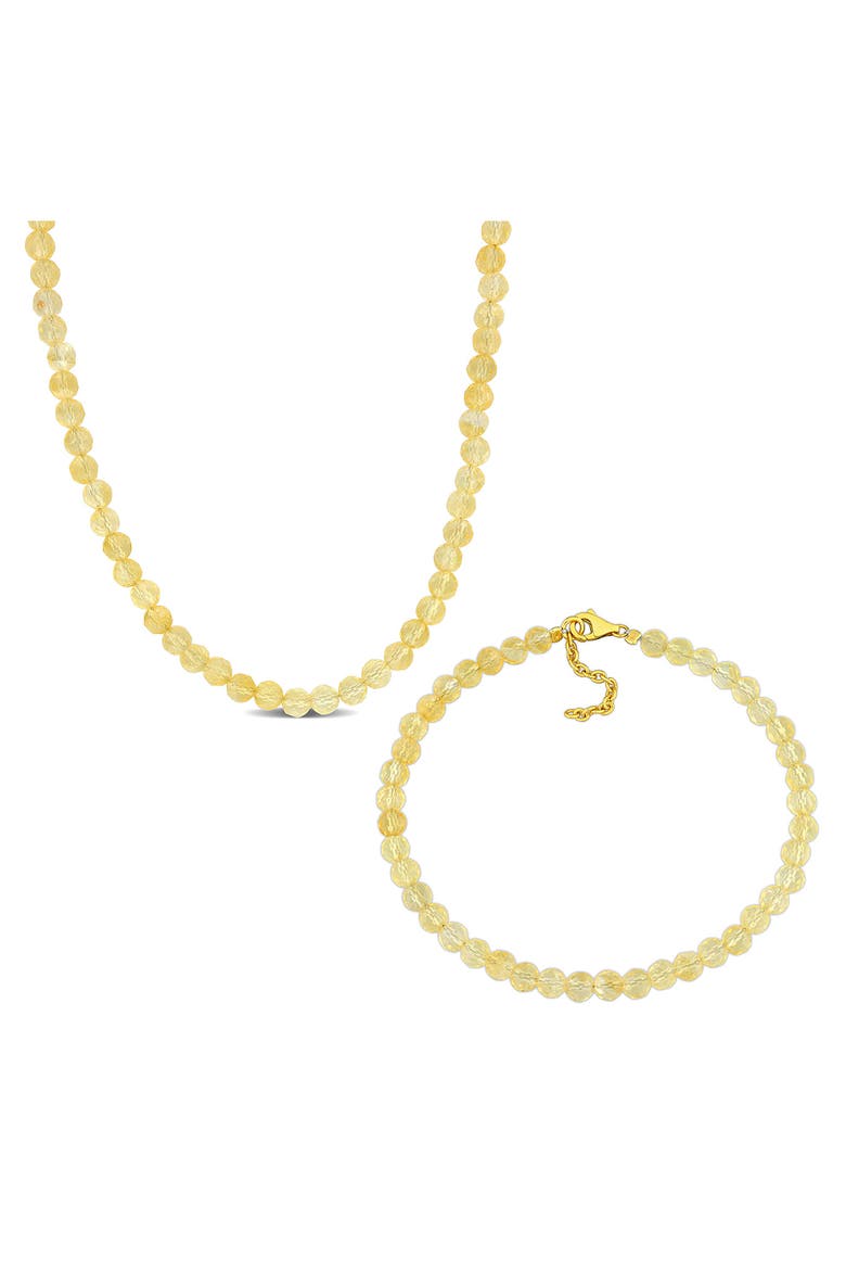 Citrine Beaded Necklace & Bracelet Set, Main, color, YELLOW