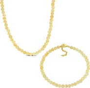 DELMAR Citrine Beaded Necklace & Bracelet Set