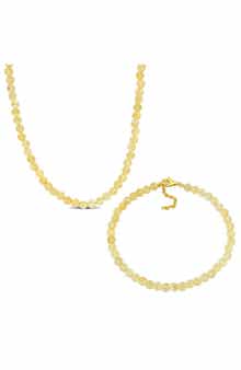 DELMAR Citrine Beaded Necklace & Bracelet Set