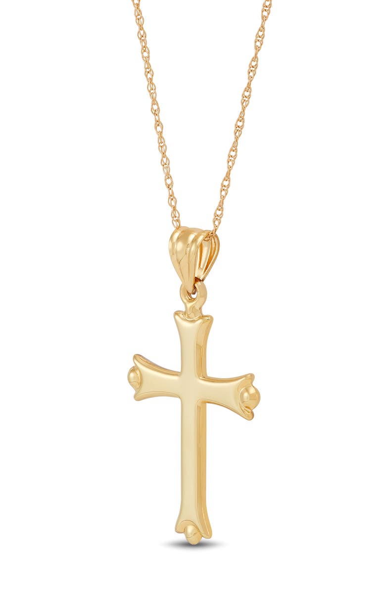 Frankie & Zoe 14K Gold Cross Necklace, Alternate, color, Two-Tone