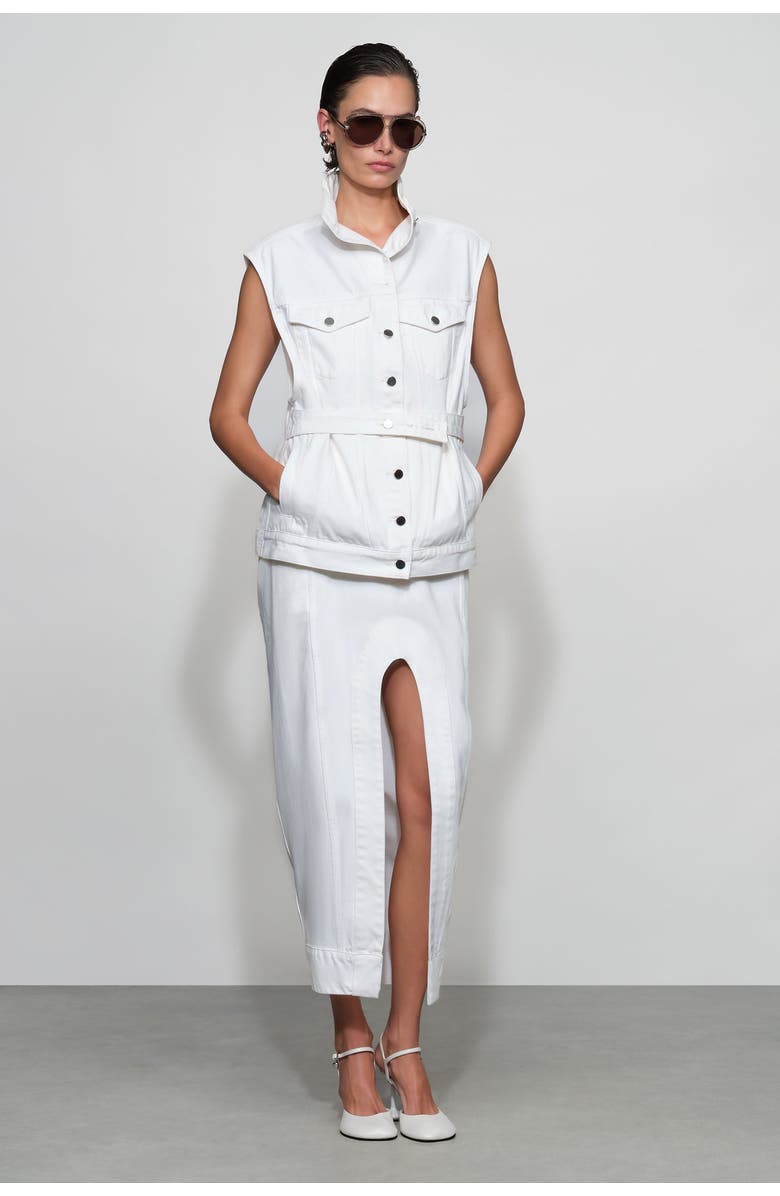 Et Ochs Alek Denim Midi Skirt, Alternate, color, White