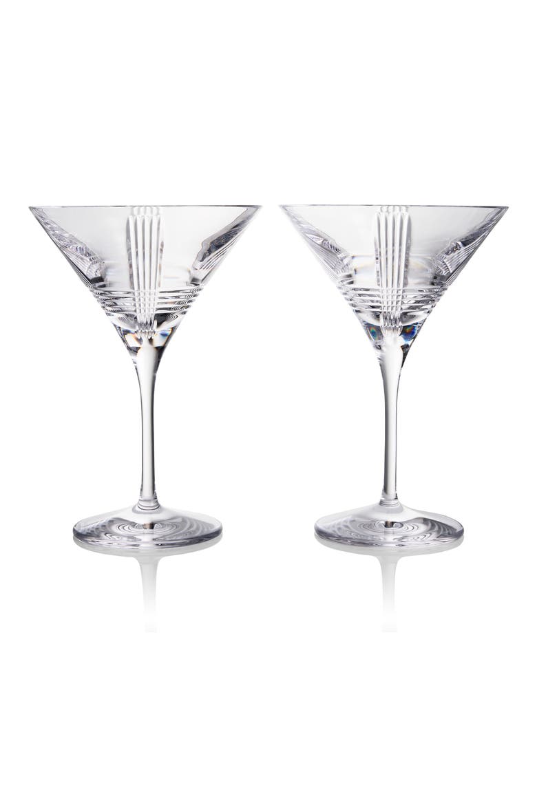 Marquis Vector Set of 2 Crystal Martini Glasses, Main, color, CLEAR