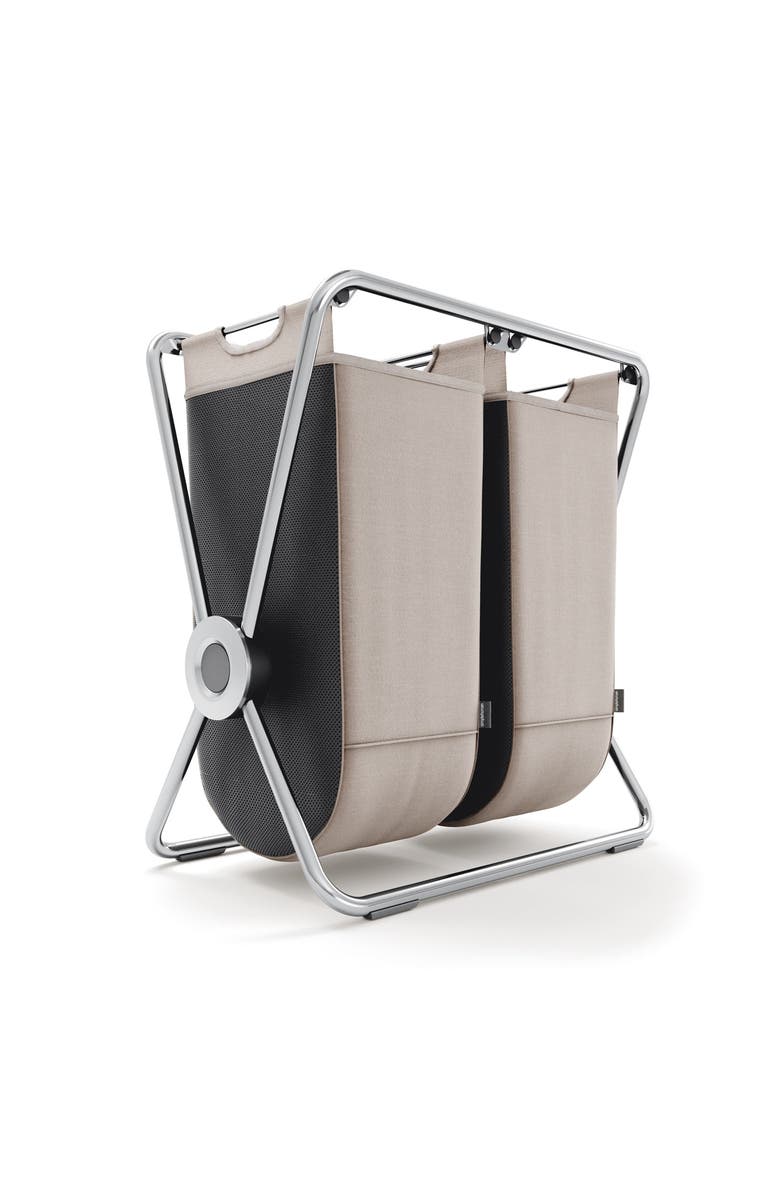 simplehuman double x-frame hamper, heavy-gauge steel frame, chrome, Main, color, Chrome
