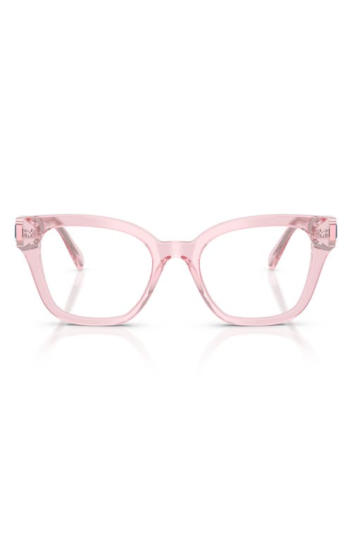 Swarovski 50mm Small Square Optical Glasses In Pink