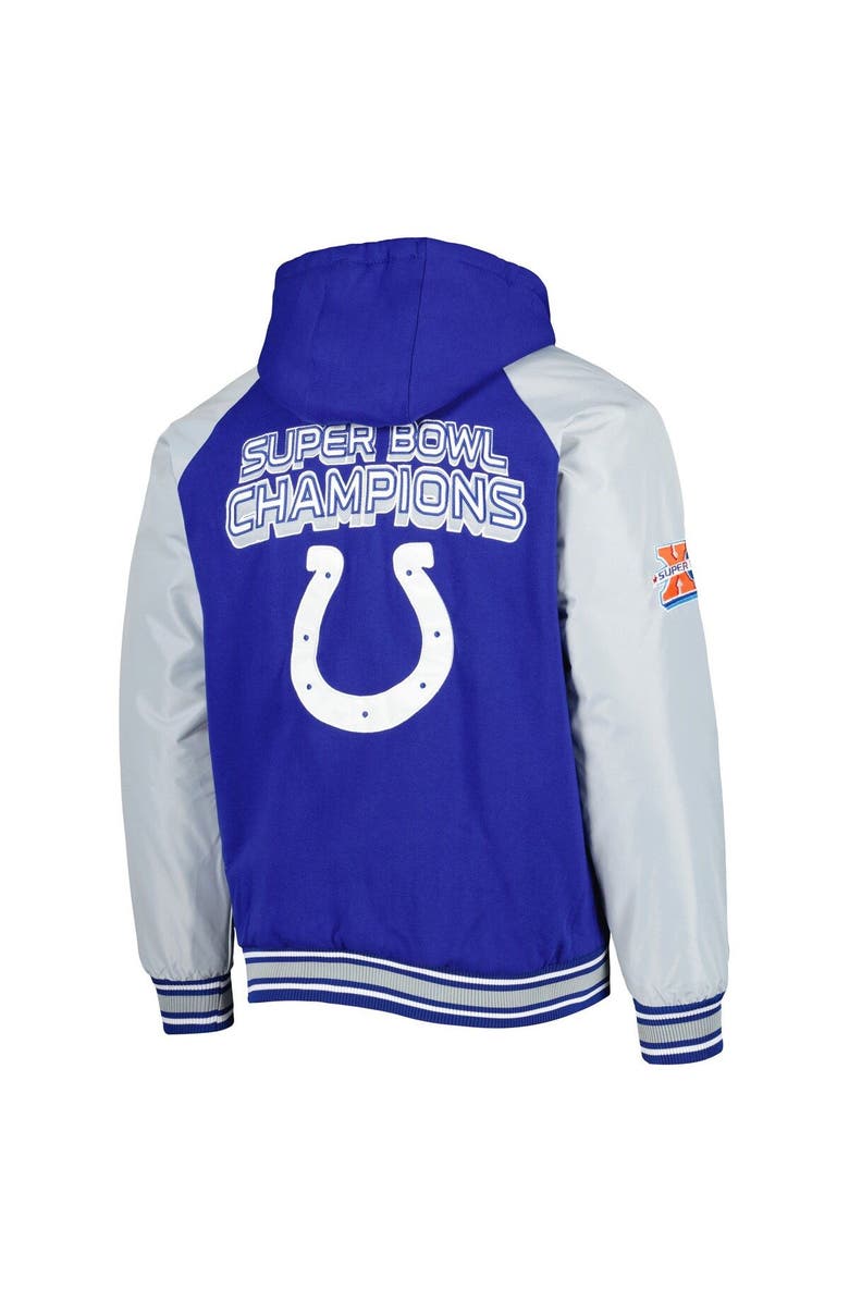 G-III SPORTS BY CARL BANKS Men's G-III Sports by Carl Banks Royal Indianapolis Colts Defender Raglan Full-Zip Hoodie Varsity Jacket, Alternate, color, Royal