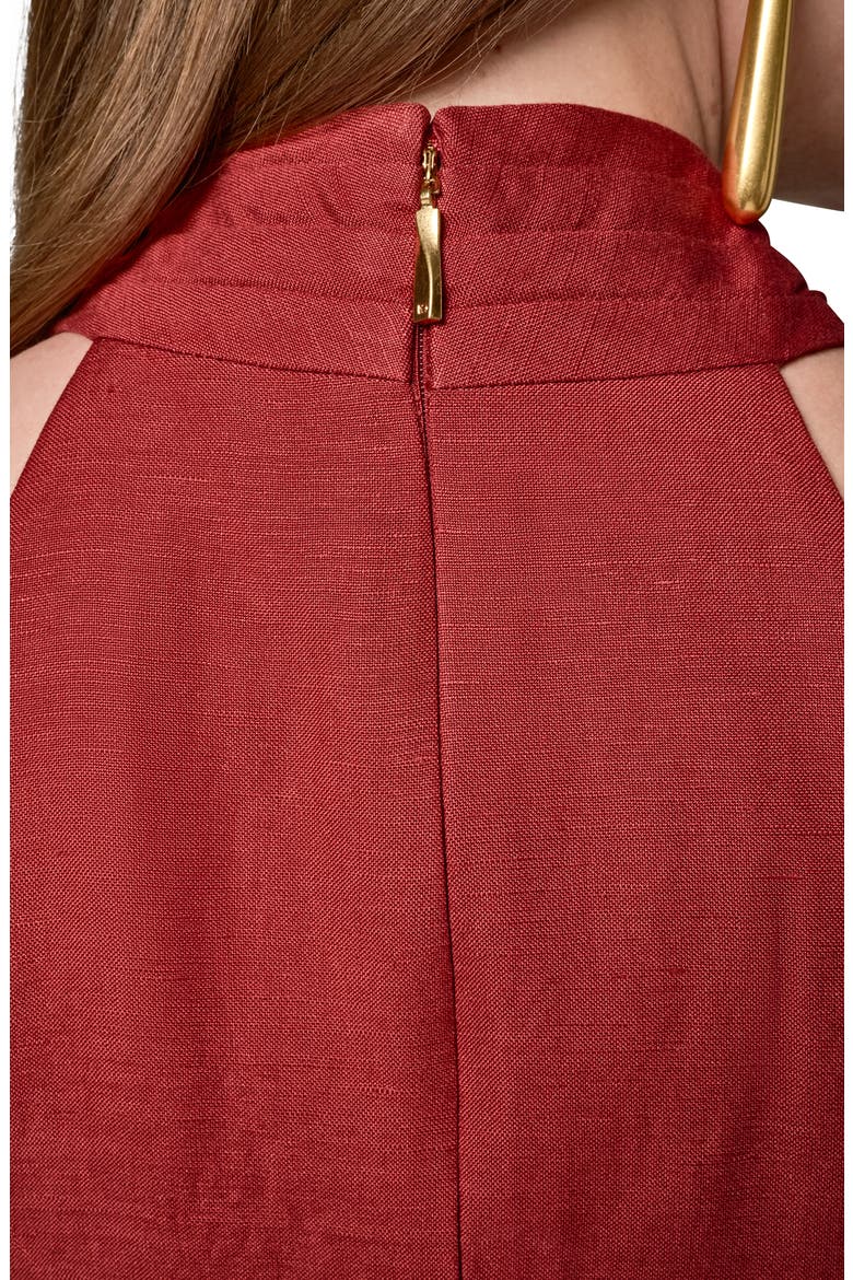 Halter Linen Blend Vest, Alternate, color, SUNBAKED