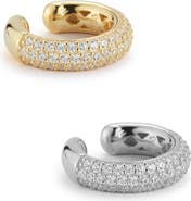 GLAZE JEWELRY Set of 2 Pavé Cubic Zirconia Ear Cuffs