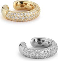 GLAZE JEWELRY Set of 2 Pavé Cubic Zirconia Ear Cuffs