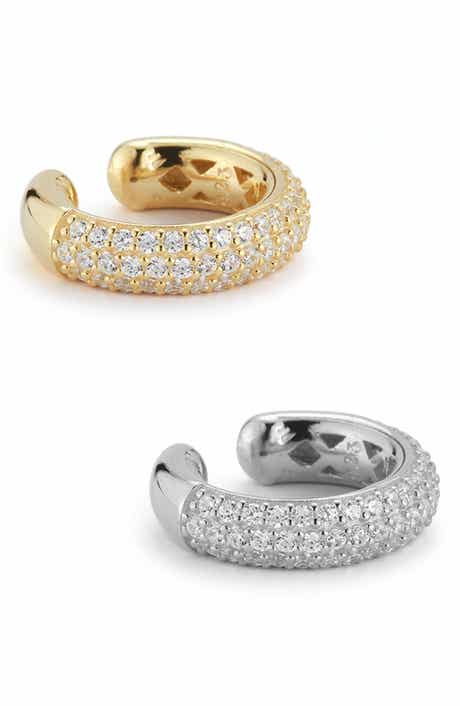 Set of 2 Pavé Cubic Zirconia Ear Cuffs