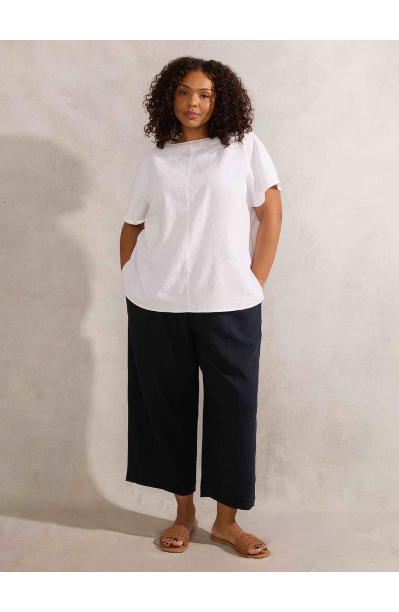 Live Unlimited Linen Mix Tapered Pants, Main, color, Navy