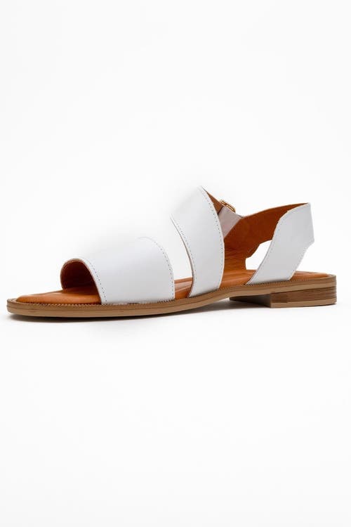Forever & Always Shoes Majesty Leather Sandal In White