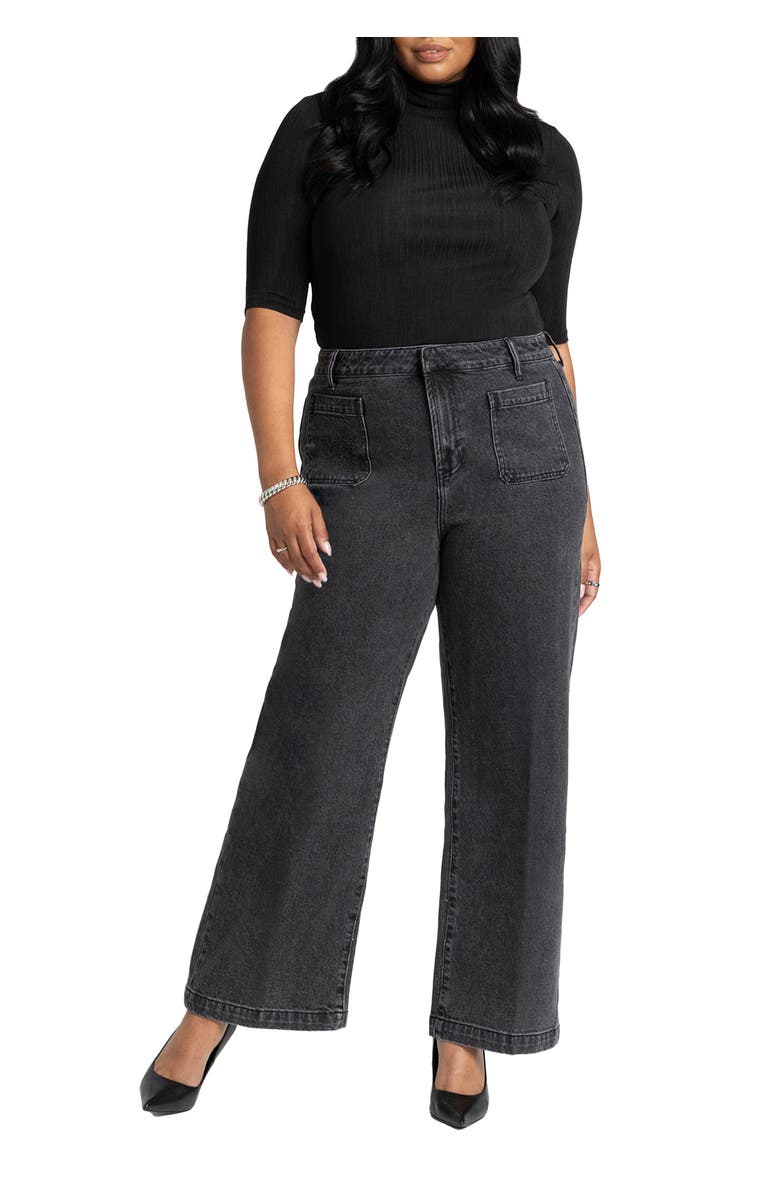 ELOQUII The Barrel Leg Jean, Main, color, Vintage Black