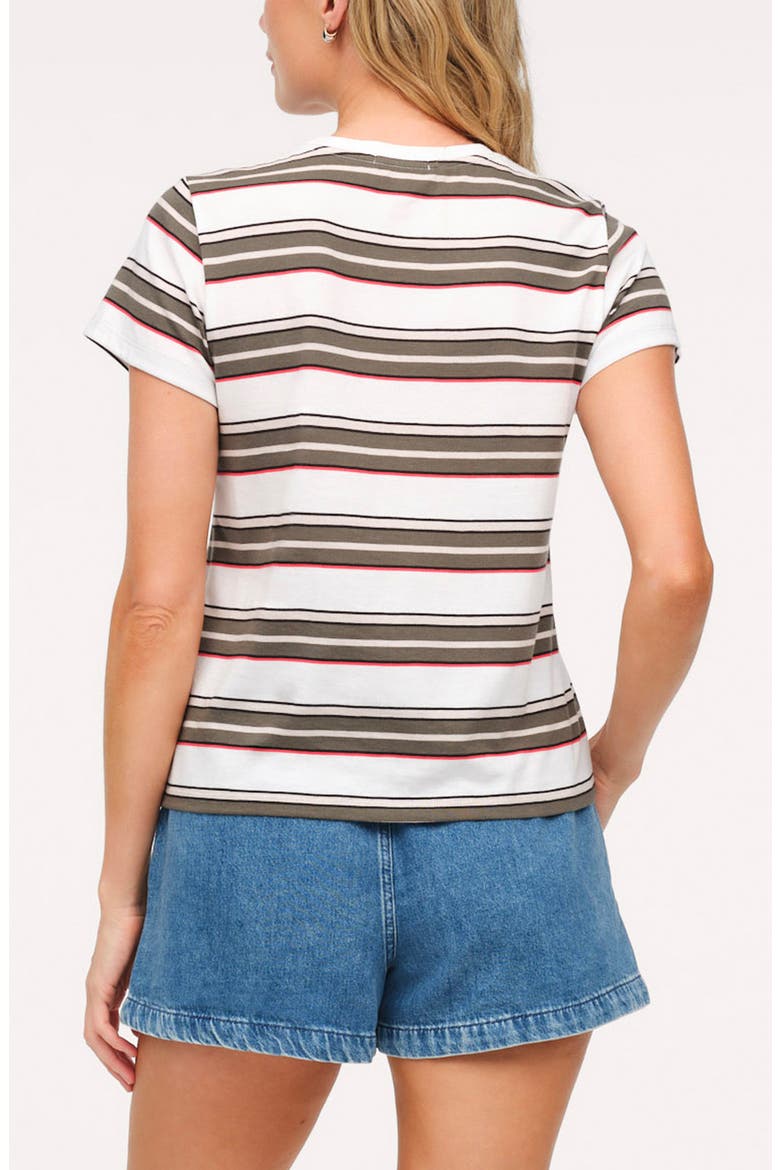 Perfect Stripe Cotton Jersey Blend T-Shirt, Alternate, color, OLIVE STRIPE