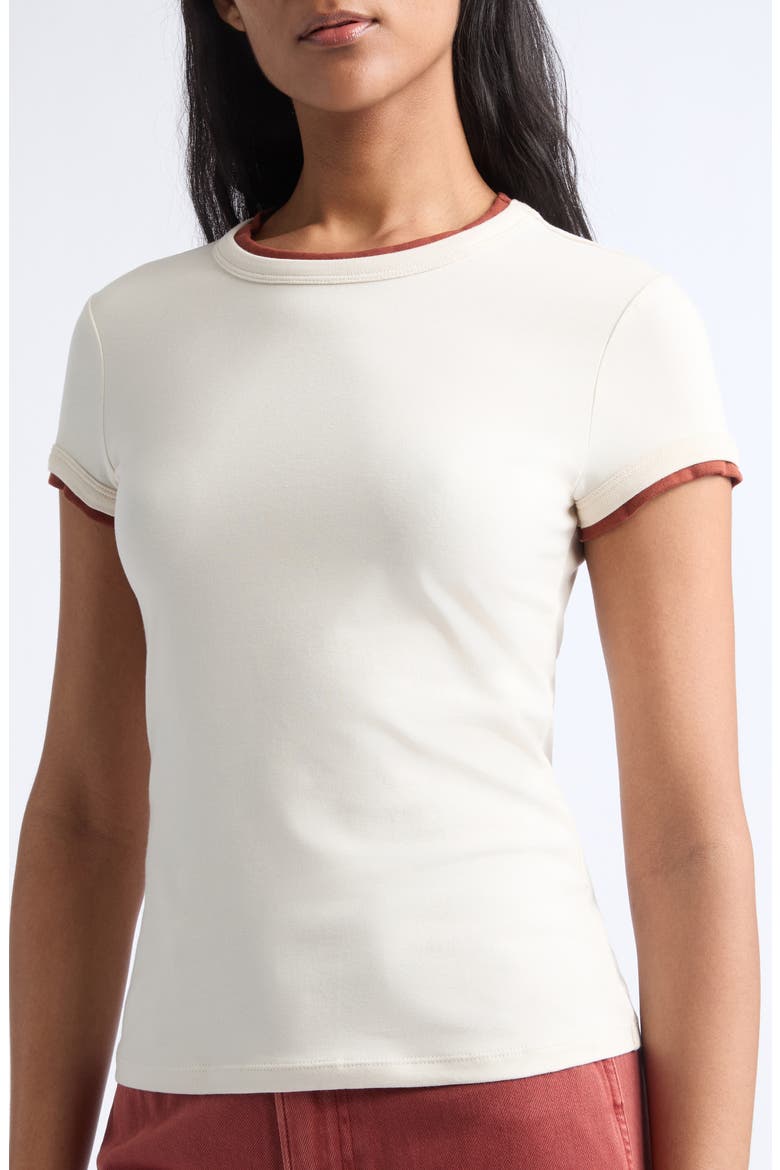 Devin Short Sleeve Ringer T-Shirt, Alternate, color, WHITE RAISIN
