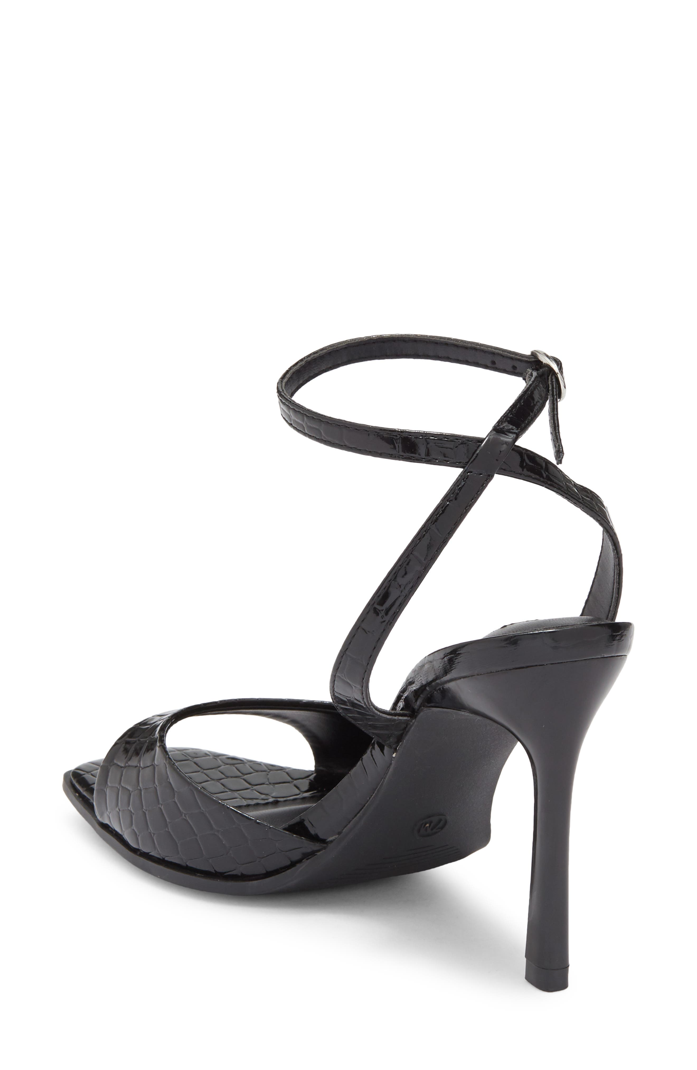 Steve Madden Presten Ankle Strap Sandal, Alternate, color, Black Lizard