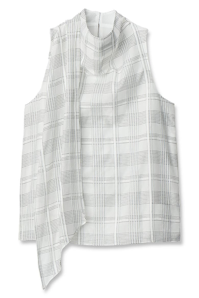 Adela Funnel Neck Sleeveless Top, Alternate, color, WHITE PLAID