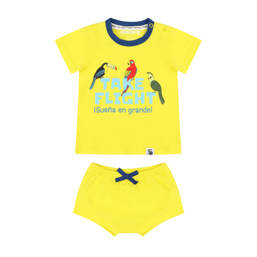 Mixed Up Clothing Suave Baby Tee And Bloomer Shorts Set In Take Flight