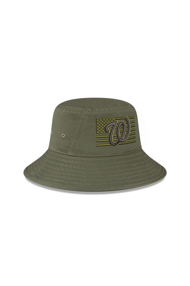 Men's New Era  Green Washington Nationals 2023 Armed Forces Day Bucket Hat, Alternate, color, Green