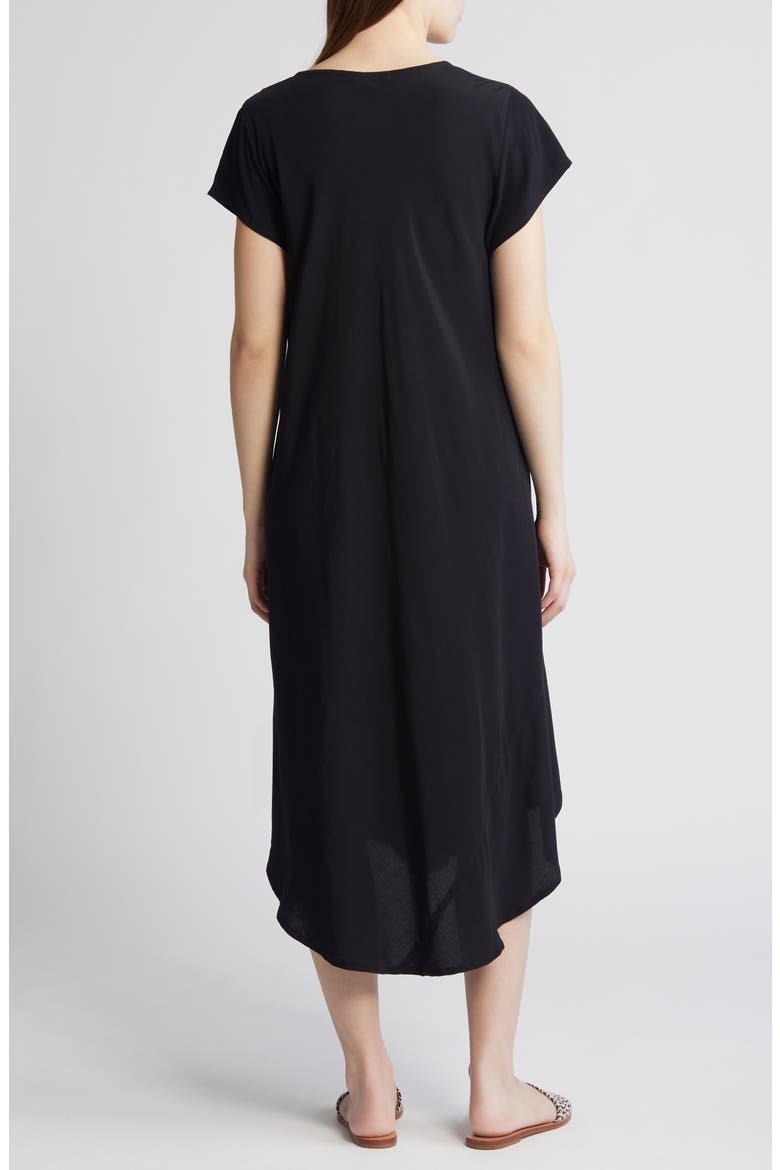 Nebili V-Neck Shift Dress, Alternate, color, BLACK