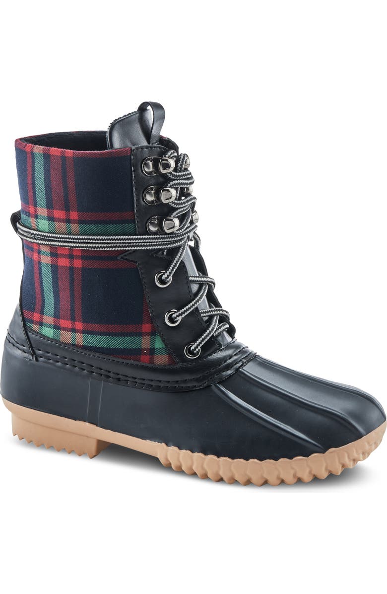 Spring Step Duckie Plaid Waterproof Rain Boot, Main, color,