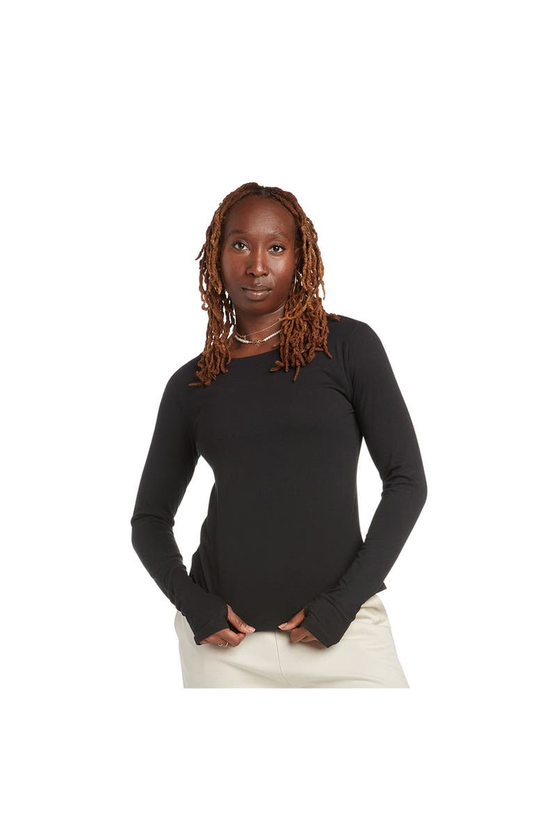 ELECTRIC YOGA Venus Long Sleeve Top, Main, color, Black