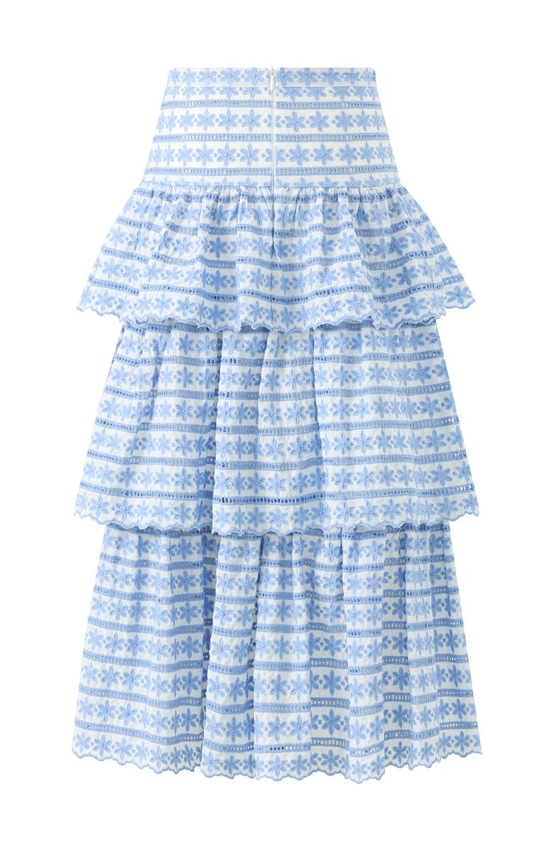 Marlo Kids Odessa Frill Embroidered Maxi Skirt, Alternate, color, Powder Blue