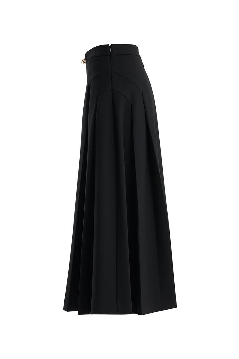 Pleated Skirt with Chain Accessory, Alternate, color, Black