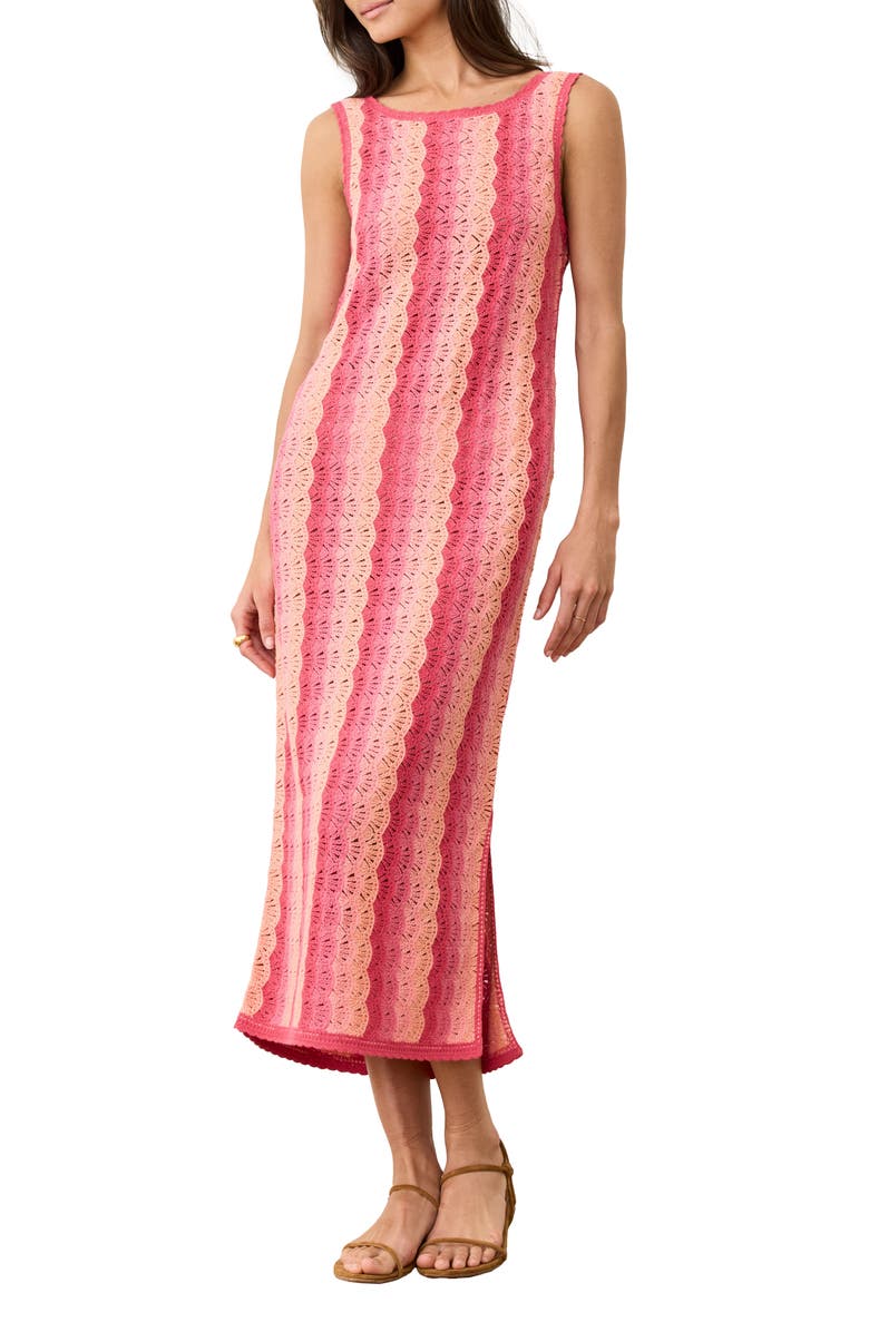 Marine Layer Mirage Sleeveless Midi Sweater Dress, Main, color, Hibiscus Multi