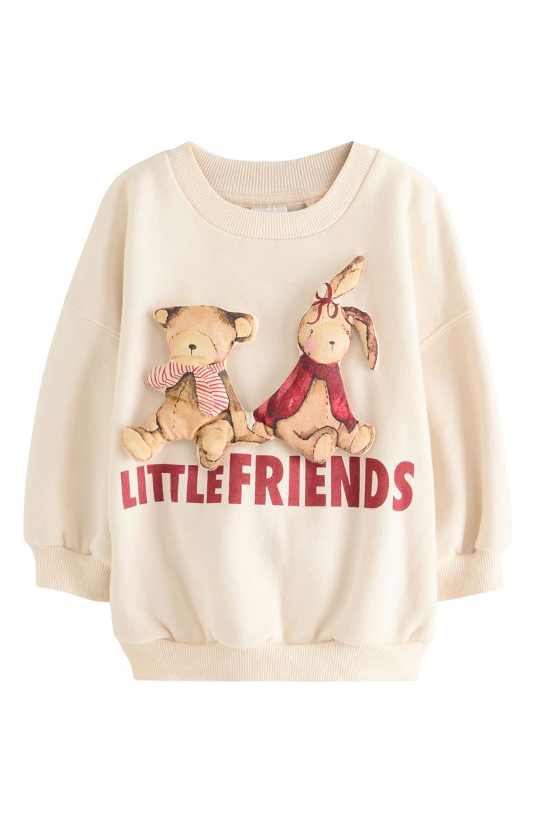 NEXT Kids' Little Friends Cotton Graphic Sweatshirt, Main, color, White