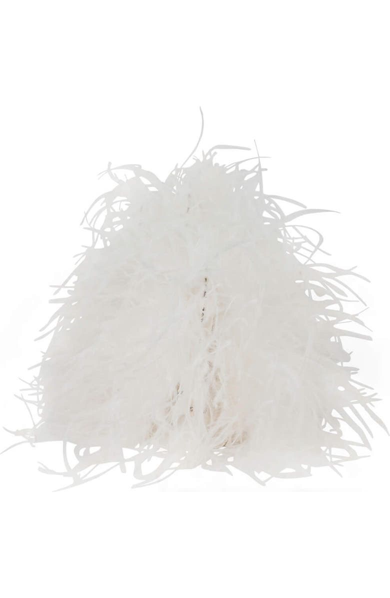 Jeffrey Campbell Animal Feather Clutch, Alternate, color, White Combo