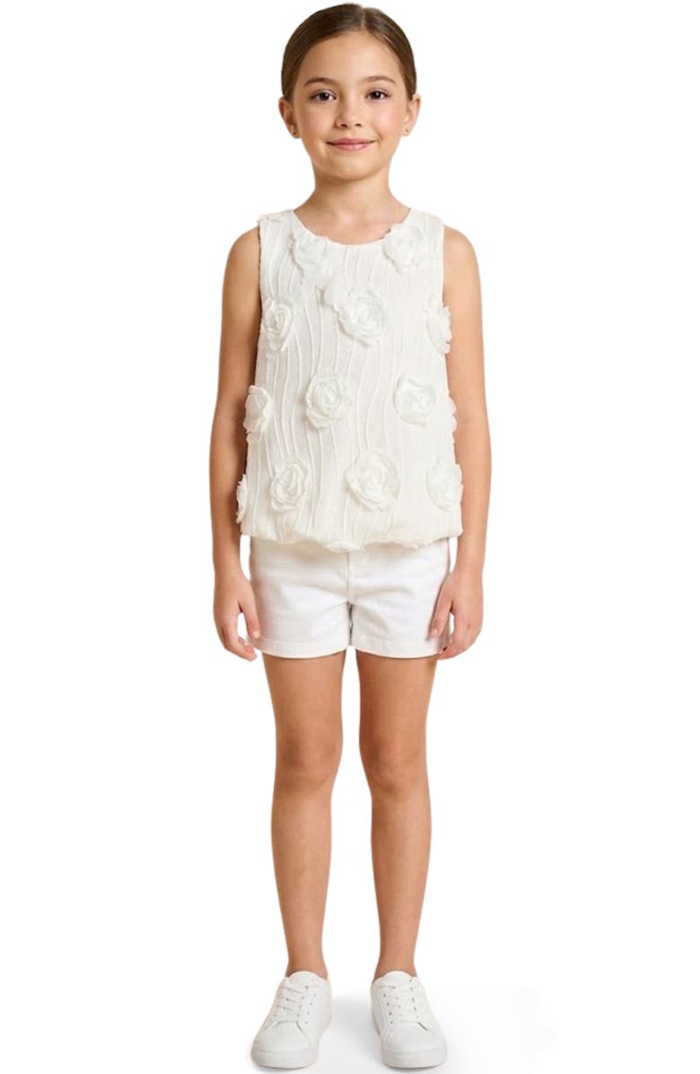 Hayden Girls Kids' Floral Appliqué Tank, Main, color, Ivory