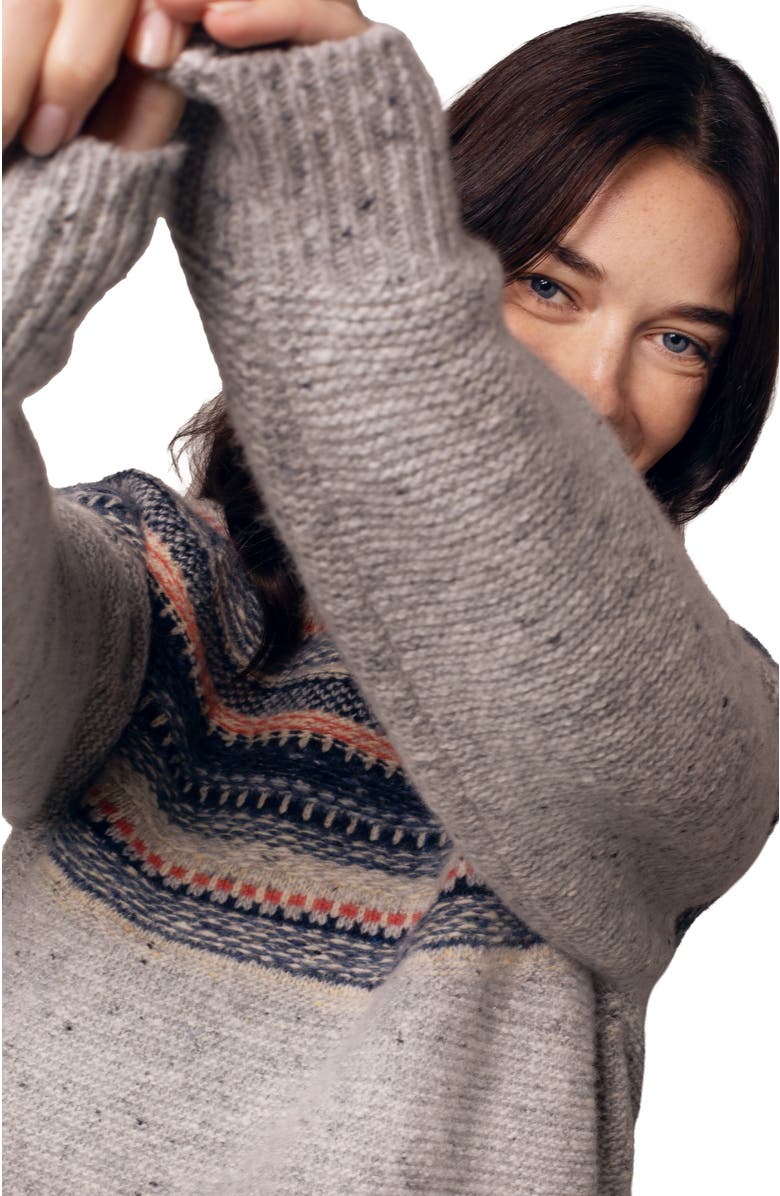 Celtic & Co. Stitchy Stripe Yoke Sweater, Alternate, color, Skylight Multi