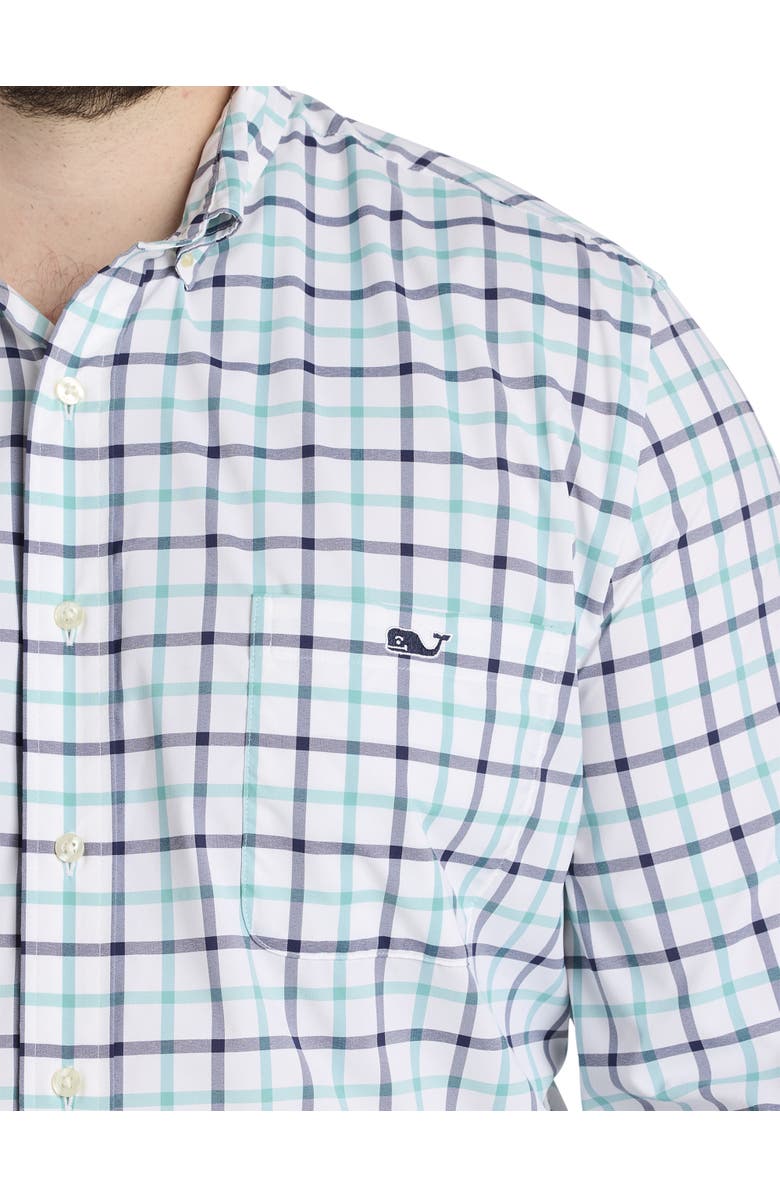 vineyard vines Big & Tall On-The-Go Check Sport Shirt, Alternate, color, Lagoon Tide