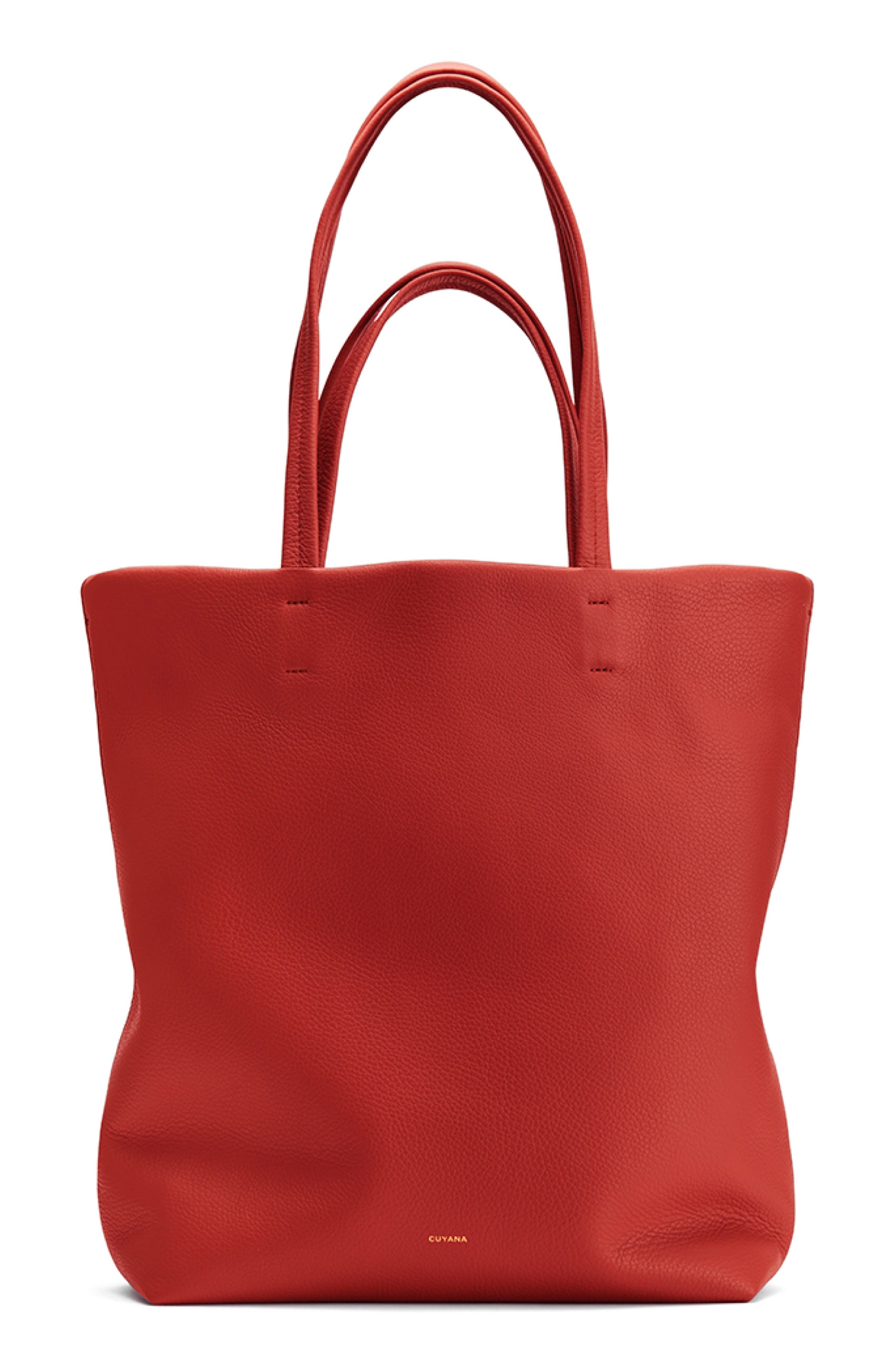 Tall Easy Leather Tote, Main, color, CRIMSON