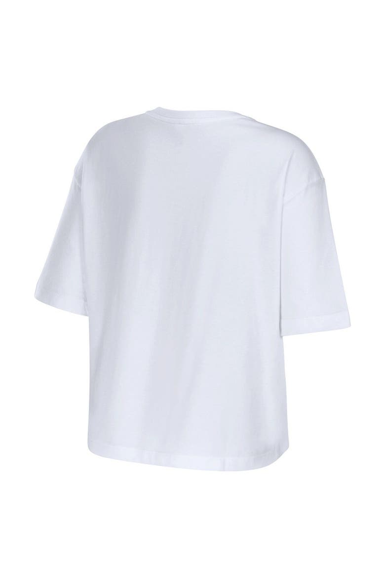 Women's WEAR by Erin Andrews White Cleveland Browns Boxy Floral Cropped T-Shirt, Alternate, color, White