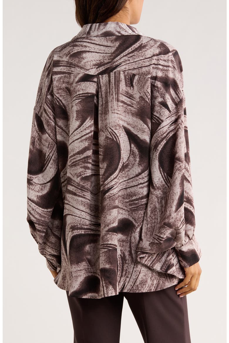 Cocoon Button-Up Shirt, Alternate, color, TAUPE