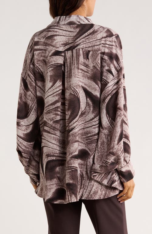 Patrizia Luca Cocoon Button-up Shirt In Brown