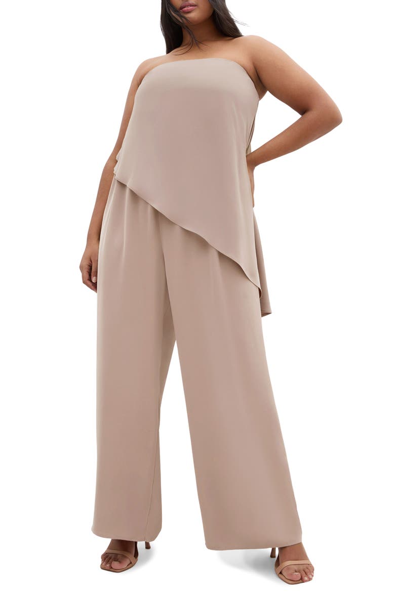 Skylar Strapless Jumpsuit, Main, color, MINK