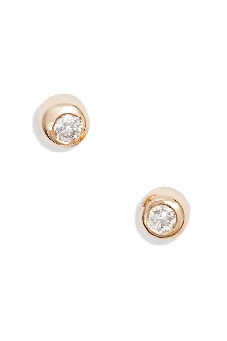 Cléo Diamond Bezel Stud Earrings, Main, color, CLEAR