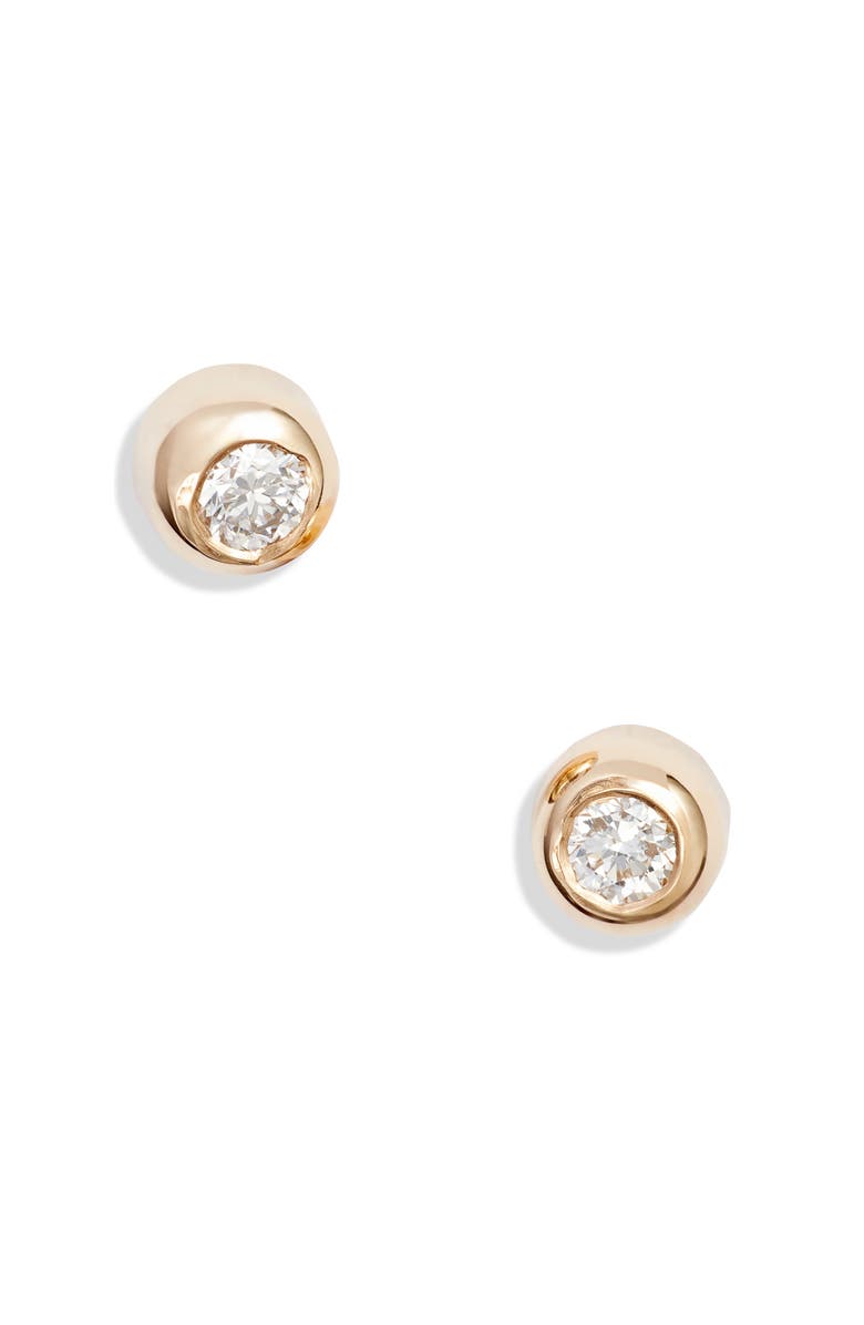 Anzie Cléo Diamond Bezel Stud Earrings, Main, color, Clear