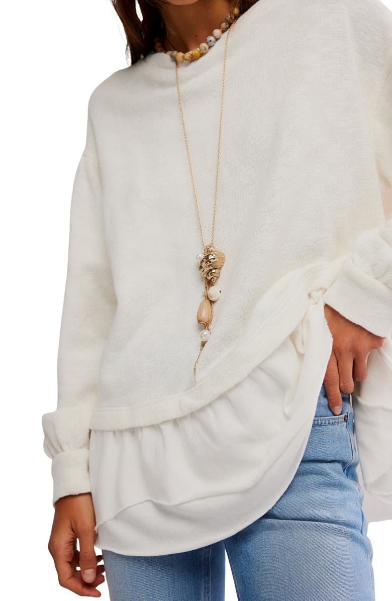 Free People Maddie Oversize Cotton Top, Alternate, color, Clean Ivory