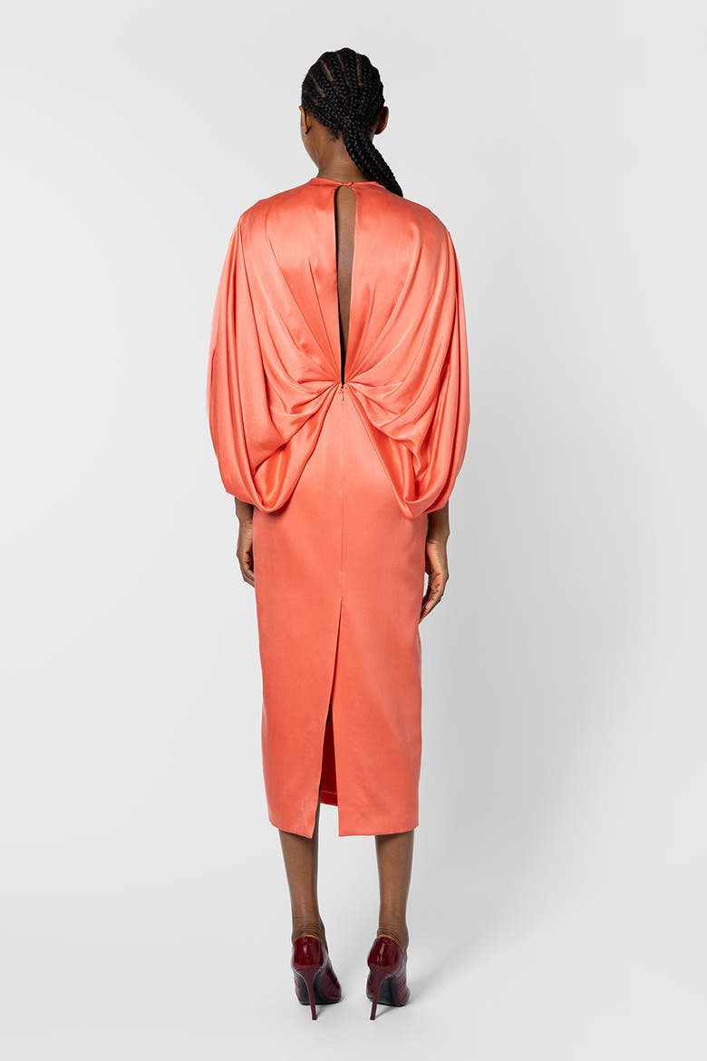 Tari Silk Midi Dress, Alternate, color, Pale Framboise